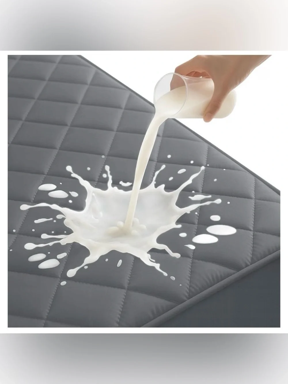 Waterproof Quilted Mattress Protector - Gray ,Twin XL,100% Waterproof, Up to 16